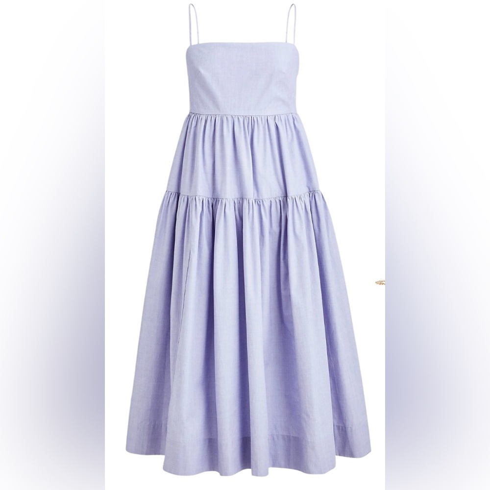 NWT J. Crew Tie-back tiered cotton poplin dress